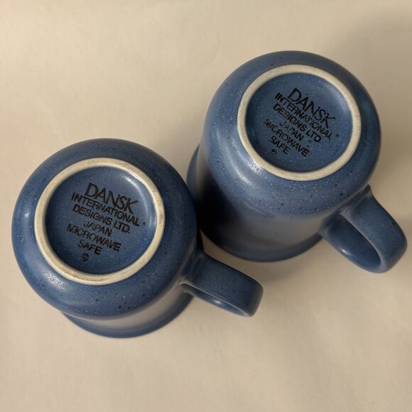 Set of 2 - Dansk Mesa Blue Mugs Vintage 90s Stoneware- - Picture 10 of 12